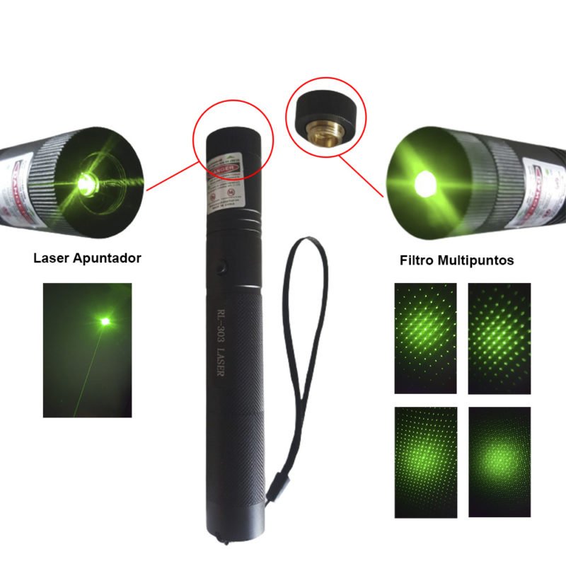 Laser Puntero Verde Filtro Multipuntos Gran Potencia RL-303 – El Baratillo